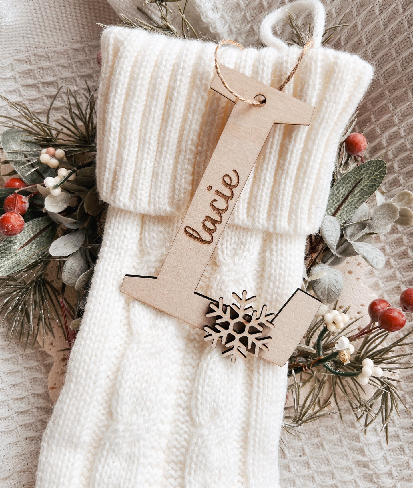 LARGE LETTER SNOWFLAKE TAGS