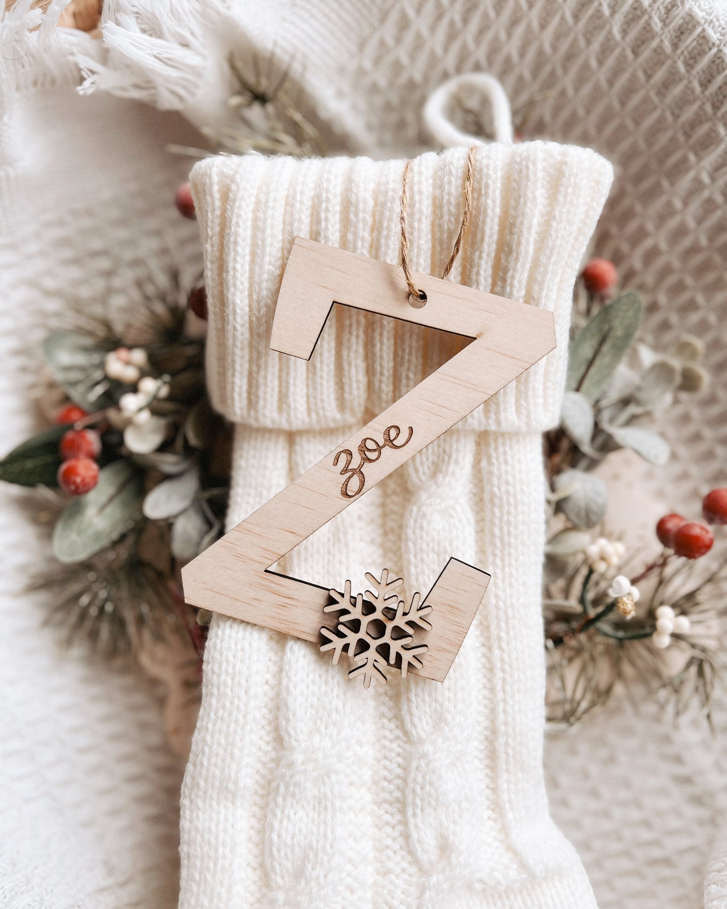 LARGE LETTER SNOWFLAKE TAGS