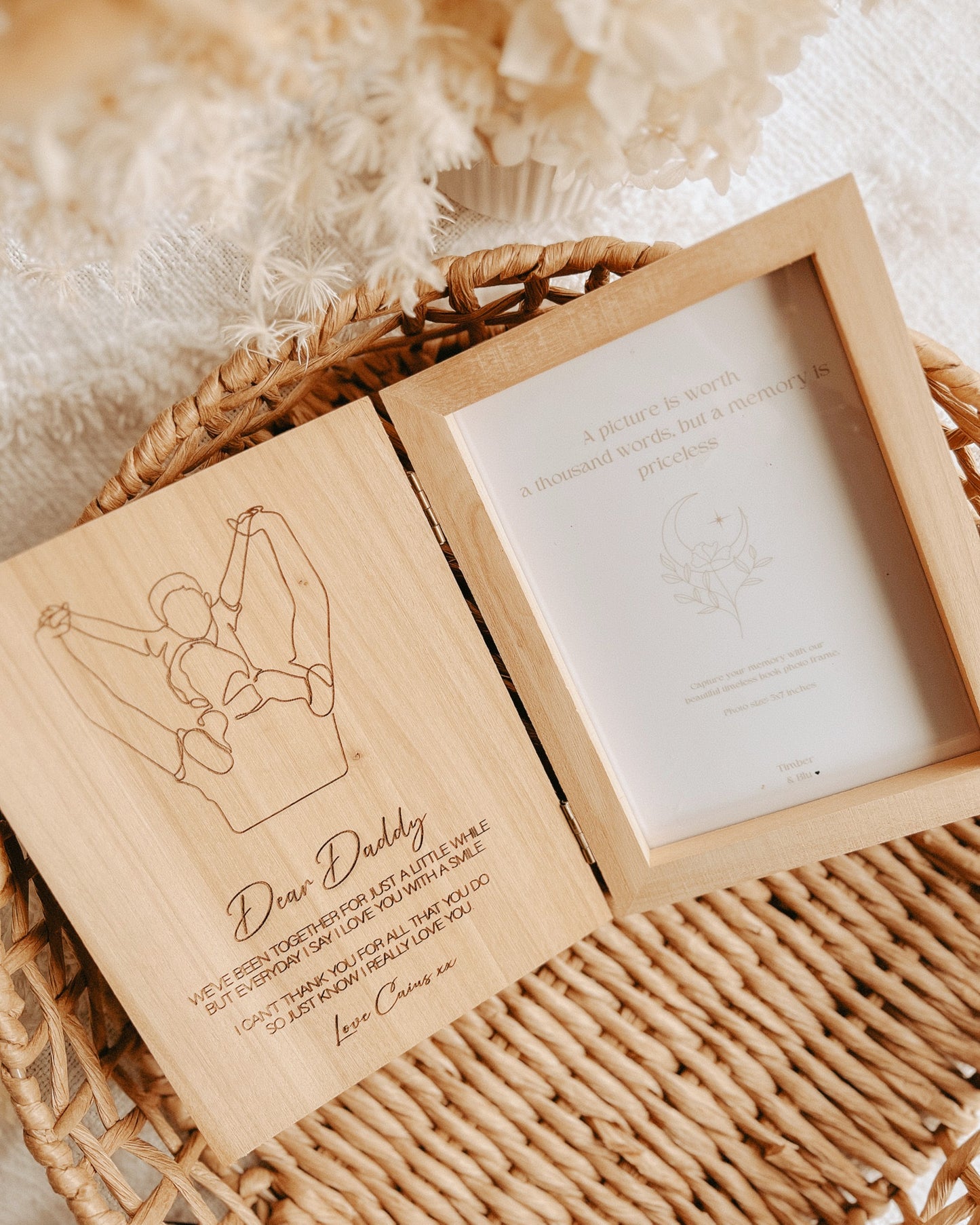 SOLID TIMBER BOOK PHOTO FRAME