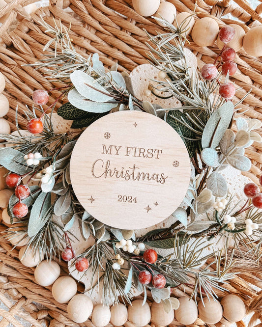 FIRST CHRISTMAS ROUND PLAQUE