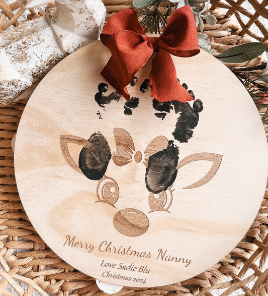 REINDEER ANTLER FOOTPRINT PLAQUE