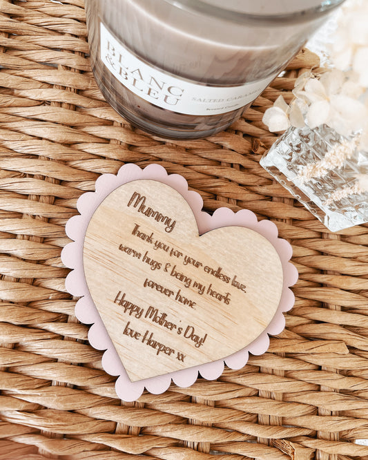 MOTHERS DAY PINK SCALLOP MAGNET HEART