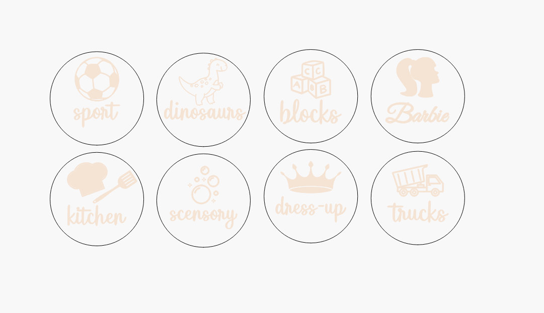 TOY STORAGE LABELS PACK OF 12